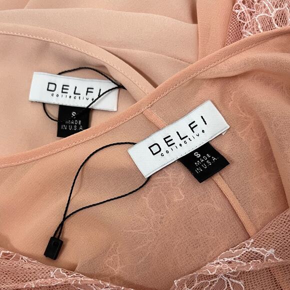 Delfi Collective X Anthropologie Luna Sheer Ruffle Lace Sheath Dress - Picture 12 of 13